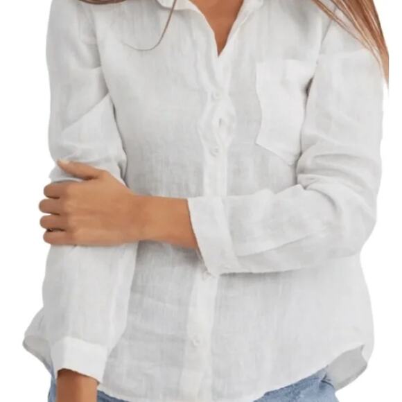 UNTUCKit Linen Cotton Button Down Long Sleeve Shirt White Size 16 Plus NEW - Picture 1 of 9